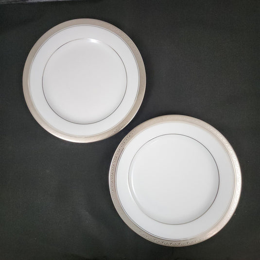 Noritake Legendary Crestwood Platinum Set of 2 Bread & Butter 6.25" Plates 4166