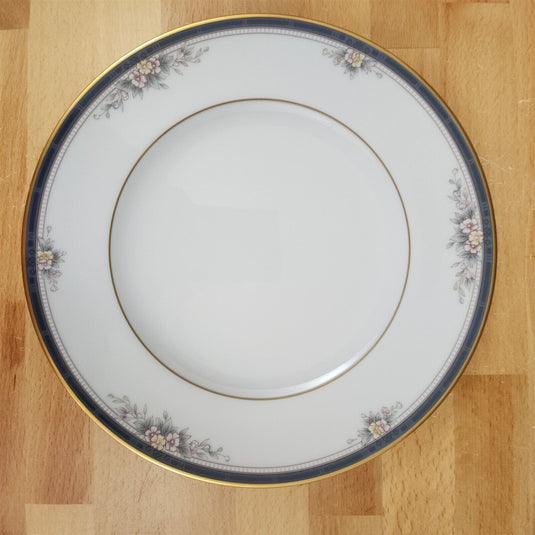 Noritake Ontario Salad Plate Set of 2 Pink Flowers Blue Gold Band 8” 3763