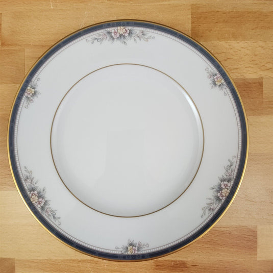 Noritake Ontario Salad Plate Pink Flowers Blue Gold Band 8” 3763