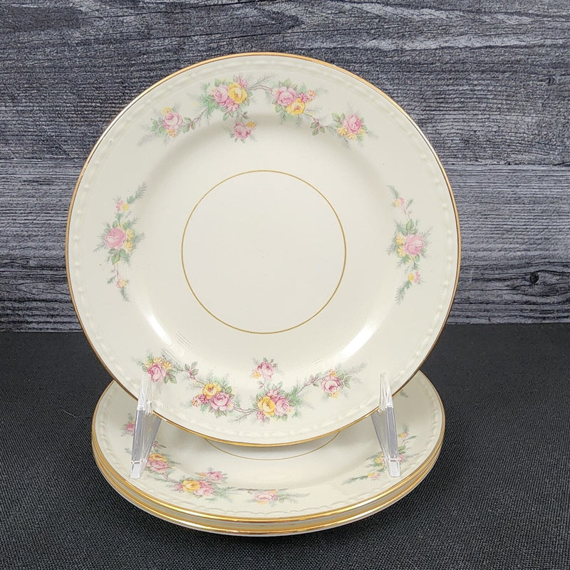 Load image into Gallery viewer, Homer Laughlin Countess Bread &amp; Butter Plate 6&quot; Set of 3 Georgian Eggshell C49N5
