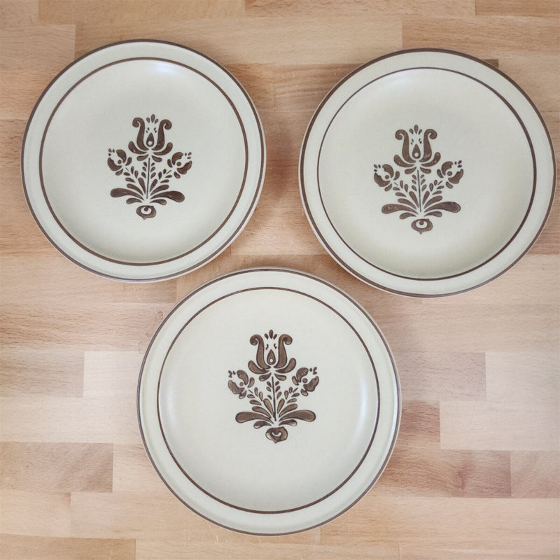 Load image into Gallery viewer, Pfaltzgraff Village Salad plate Small 6 3/4” Set of 3 Tan Brown Castle Mark
