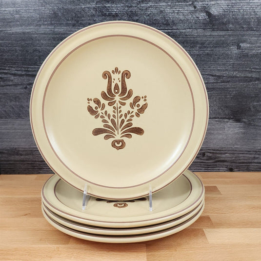 Pfaltzgraff Village Dinner Plate 10” Set of 4 Tan Brown Without Castle Mark