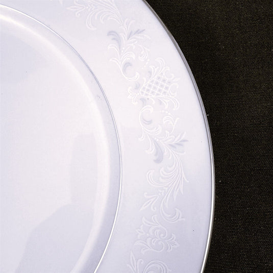 Sango Florence Dinner Plate 10 5/8" Set of 2 Gray Scrolls Japan 3646 Dishware