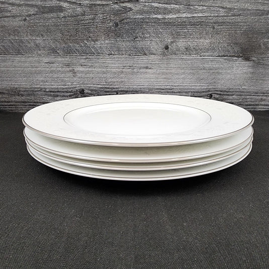 Sango Florence Dinner Plate 10 5/8" Set of 4 Gray Scrolls Japan 3646 Dishware