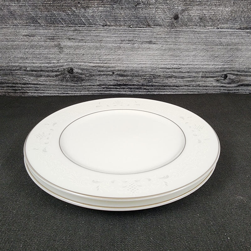 Load image into Gallery viewer, Sango Florence Salad Plate Set of 2 Gray Scrolls Japan 3646 Dishware 7 3/4&quot;
