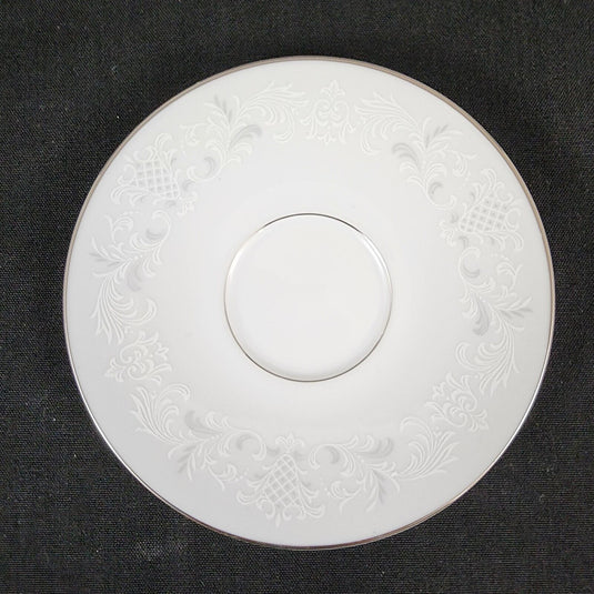 Sango Florence Saucer & Tea Cup Coffee Mug Gray Scrolls Japan 3646 Dishware