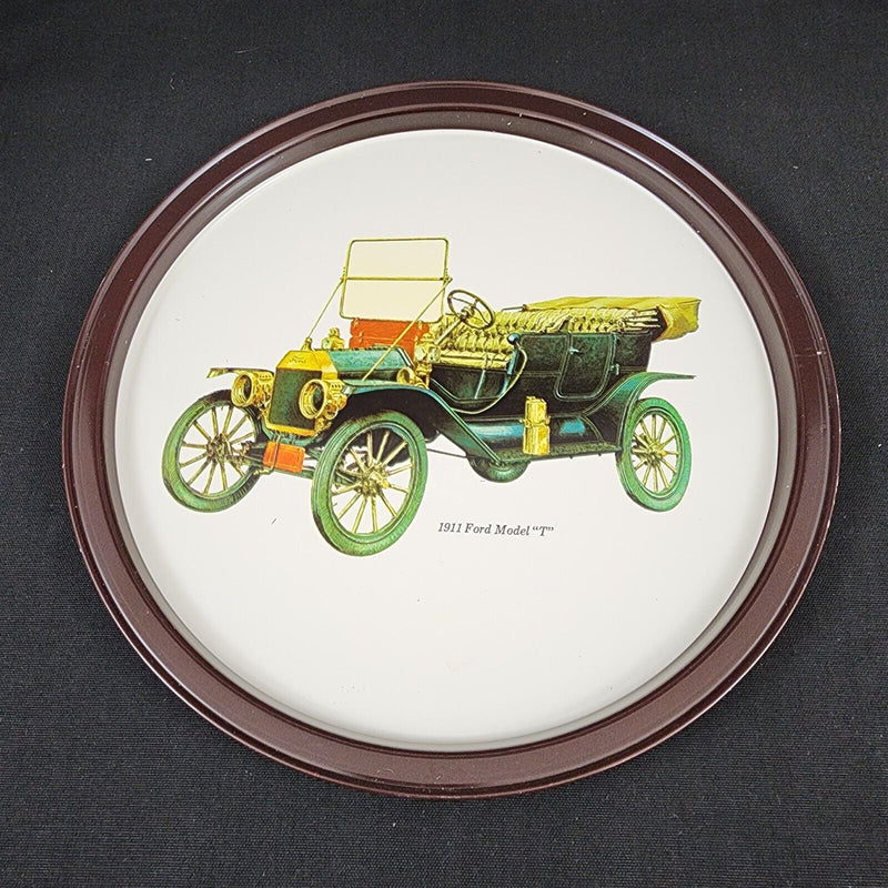 Load image into Gallery viewer, Ford Model T 1911 Antique Car Serving Tin Tray VTG Metal Atlantic Can Co
