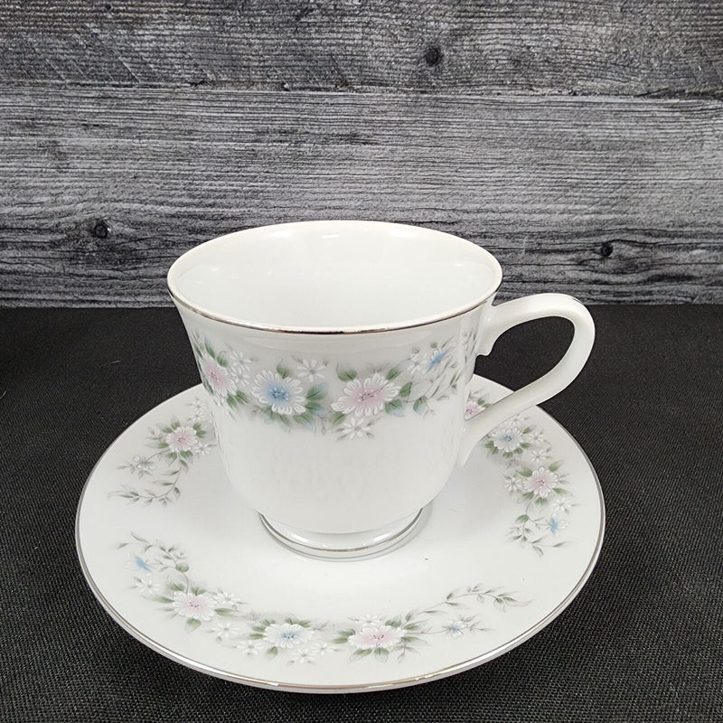 Load image into Gallery viewer, Sango Flower Garden Saucer &amp; Tea Cup 4 Set Coffee Mug Oxford Pink Blue Japan 535
