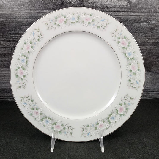 Sango Flower Garden Dinner Plate 10 5/8" Set of 4 Oxford Pink Blue Japan 535