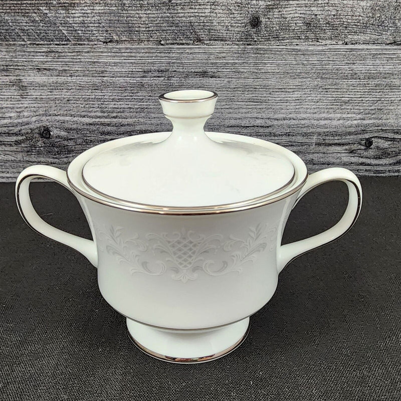 Load image into Gallery viewer, Sango Florence Sugar Bowl with Lid Gray Scrolls Japan 3646 Dishware Tableware
