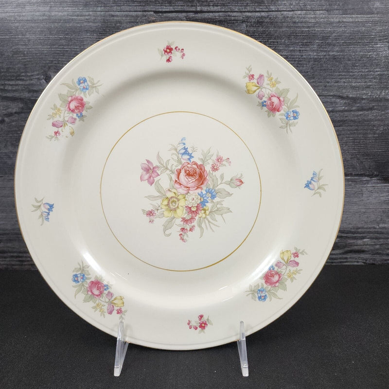 Load image into Gallery viewer, Homer Laughlin Dresden Dinner Plate Set of 4 Eggshell Nautilus Floral 10” USA
