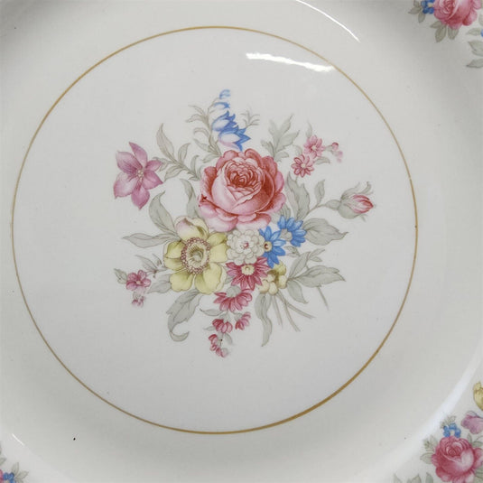 Homer Laughlin Dresden Dinner Plate Eggshell Nautilus Floral 10” USA