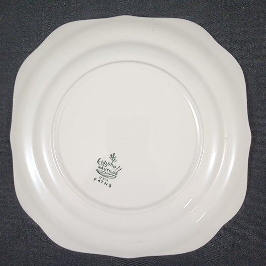 Homer Laughlin Dresden Square Salad 4 Plate eggshell Nautilus Floral 8” USA