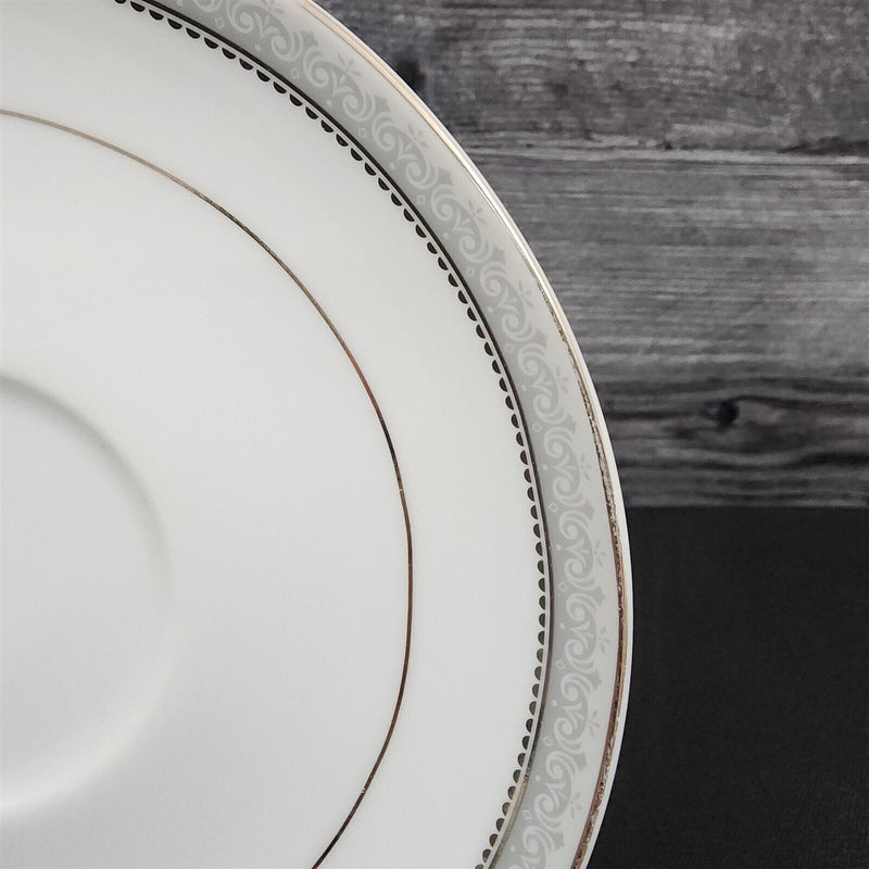 Load image into Gallery viewer, Mikasa Platinum Crown Tea Cup &amp; Saucer Set of 2 White Ceramic Coffee Mug L3428
