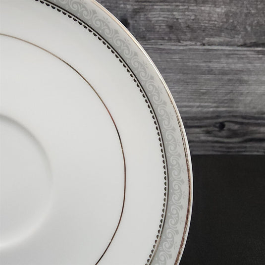 Mikasa Platinum Crown Tea Cup & Saucer Set of 2 White Ceramic Coffee Mug L3428