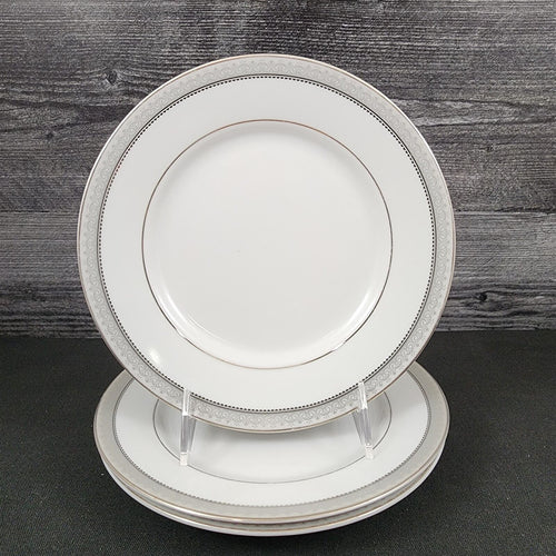 Mikasa Platinum Crown Salad Plate Set of 3 White Ceramic Fine China L3428