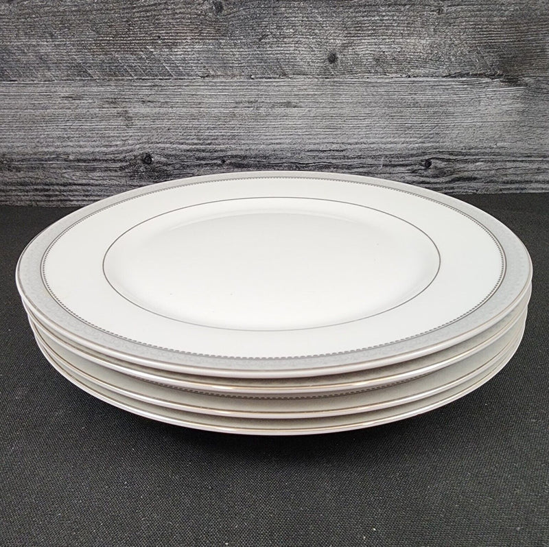 Load image into Gallery viewer, Mikasa Platinum Crown Dinner Plate Set of 4 White Tableware 10 3/4" L3428
