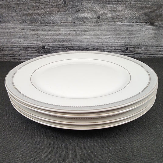 Mikasa Platinum Crown Dinner Plate Set of 4 White Tableware 10 3/4" L3428