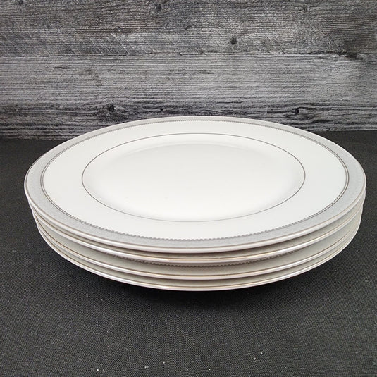 Mikasa Platinum Crown Salad Plate Set of 4 White Ceramic Fine China 8 " L3428