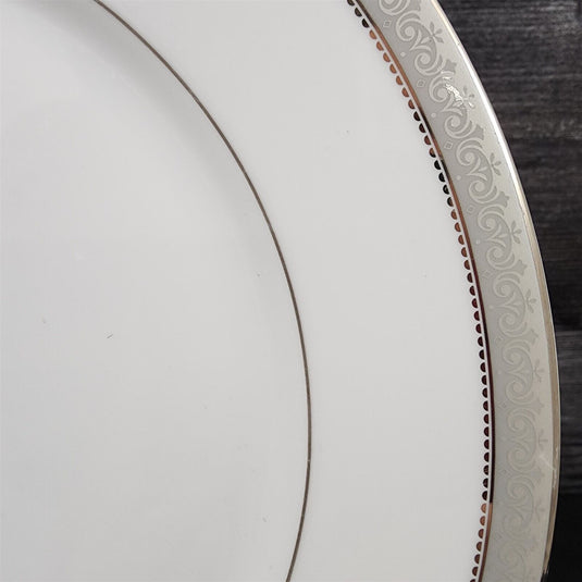 Mikasa Platinum Crown Salad Plate Set of 4 White Ceramic Fine China 8 " L3428