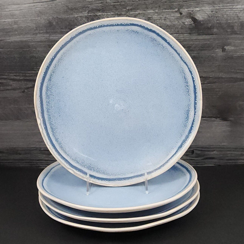 Load image into Gallery viewer, Pier 1 Imports Shoreline Blue Dinner Plate Set of 4 Stoneware Dishware Tableware
