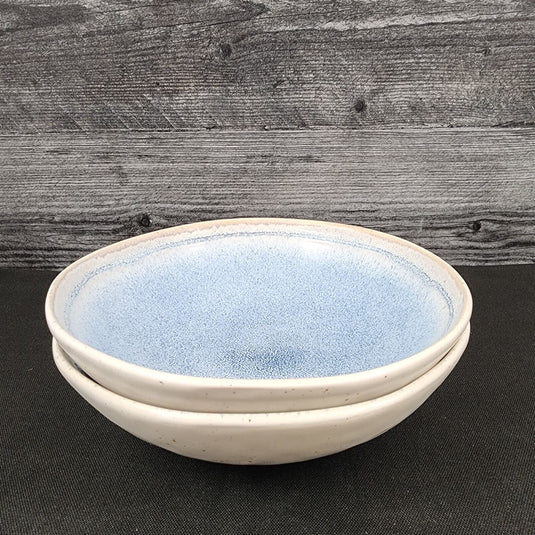 Pier 1 Imports Shoreline Blue Cereal Soup Bowl Set of 2 Stoneware Dishware