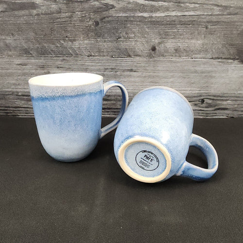 Pier 1 Imports Shoreline Blue Coffee Mug Set of 2 Tea Cup Stoneware Dishware