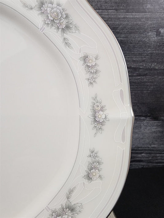 Noritake Southern Lace Salad Plate Ceramic China Vintage Ivory Flower & Ribbons