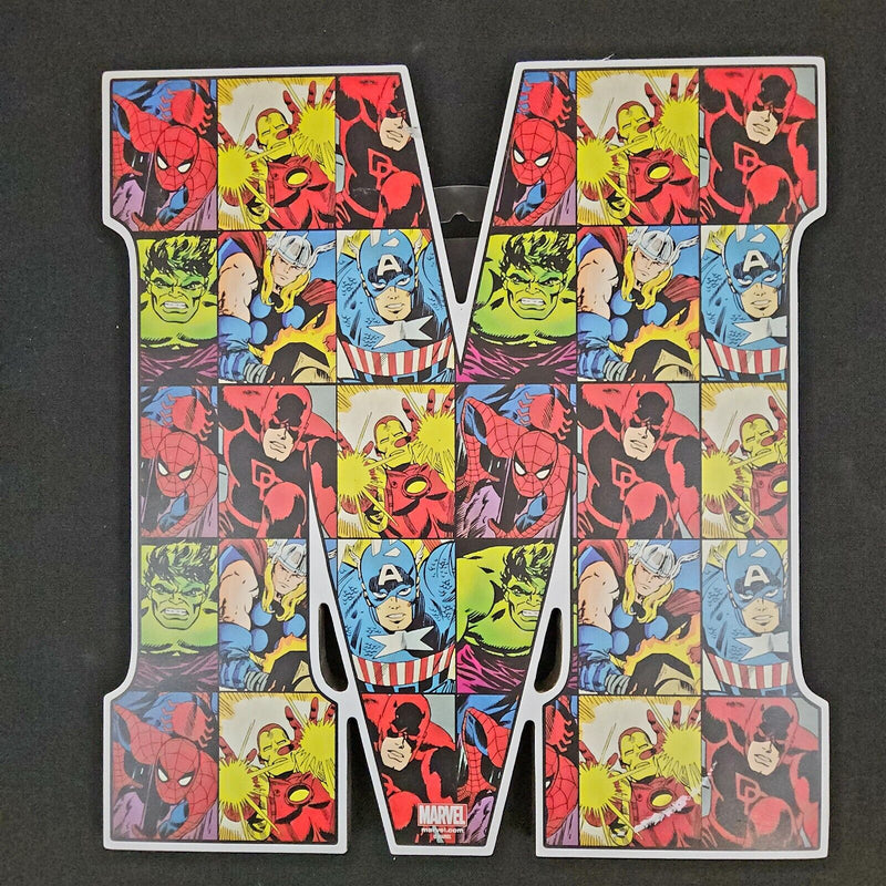 Load image into Gallery viewer, Marvel Letter M Wood Wall Art Print Dc Comics Superhero Décor For Kids Room
