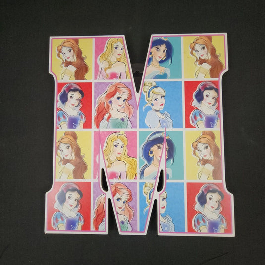 Disney Princesses Letter M Wood Wall Art Print Décor For Kids Room