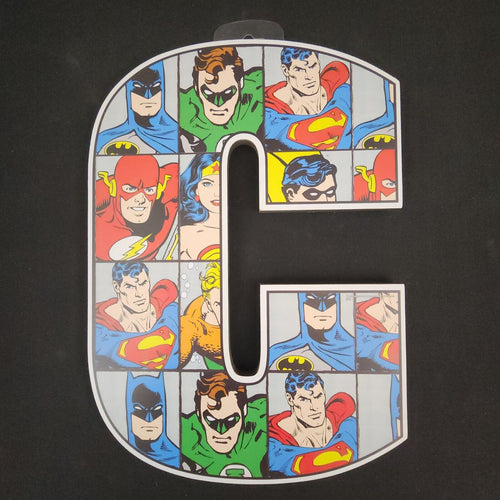 Justice League Letter C Wood Wall Art DC Comics Super Friends Kids Room Décor