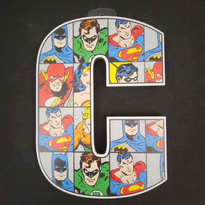 Load image into Gallery viewer, Justice League Letter C Wood Wall Art DC Comics Super Friends Kids Room Décor
