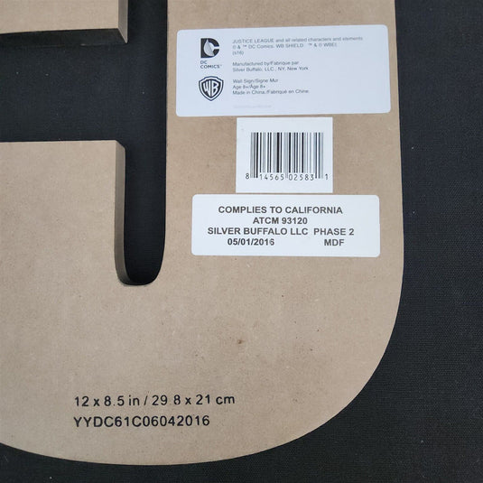 Justice League Letter C Wood Wall Art DC Comics Super Friends Kids Room Décor