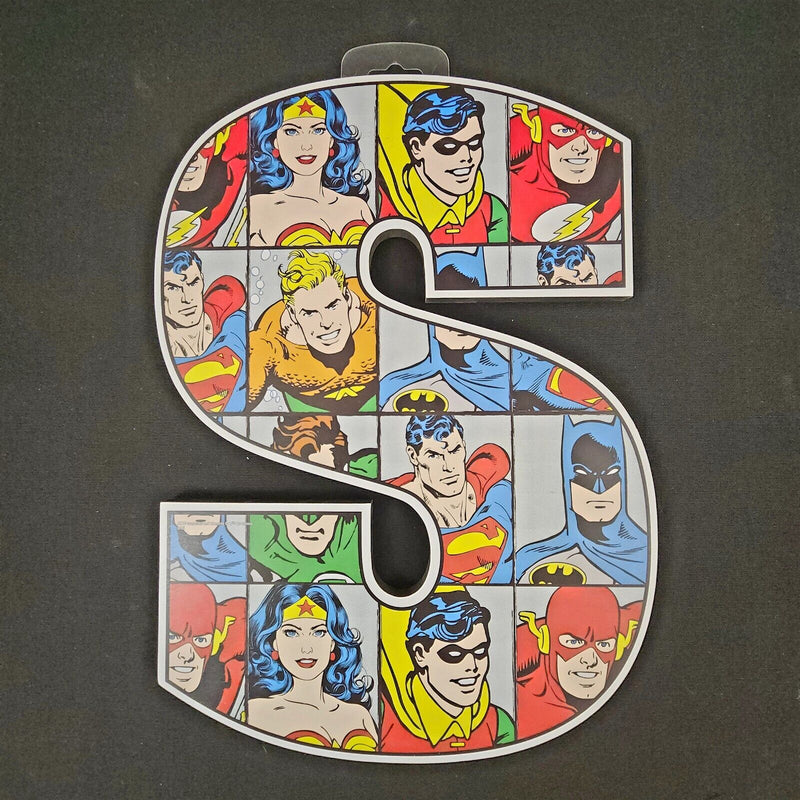 Load image into Gallery viewer, Justice League Letter S Wood Wall Art DC Comics Super Friends Kids Room Décor

