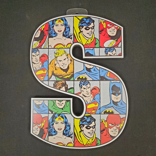 Justice League Letter S Wood Wall Art DC Comics Super Friends Kids Room Décor