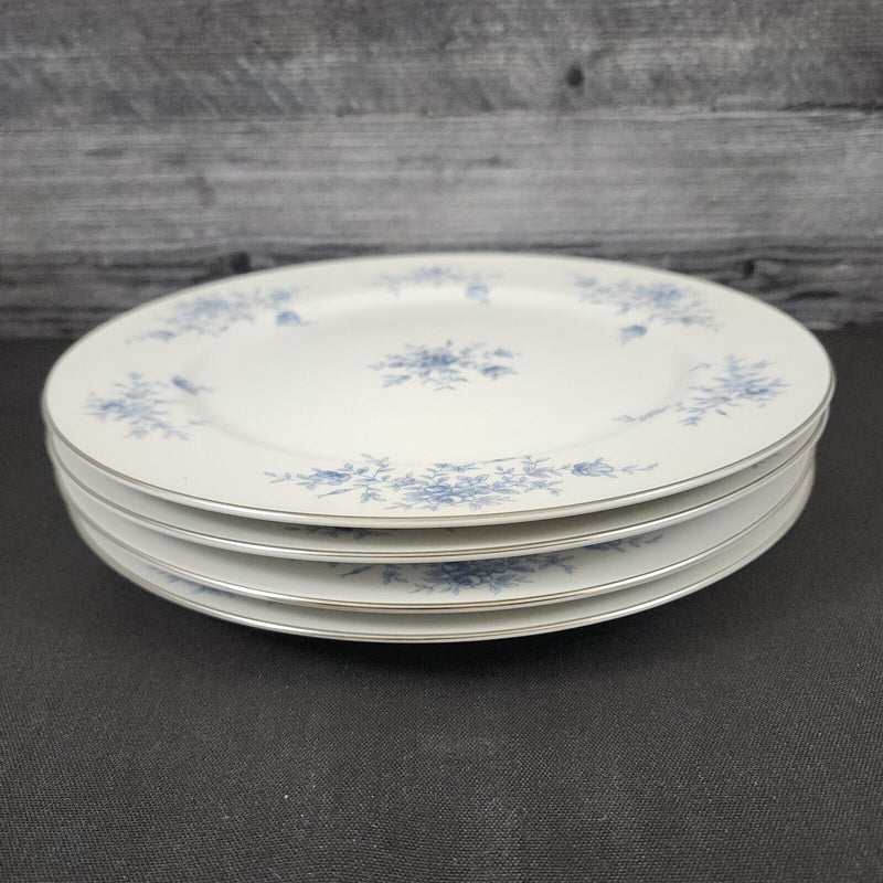 Load image into Gallery viewer, Crown Empire Duchess Set of 4 Dinner Plate 10 3/8&quot; Floral Silver Rim Ceramic
