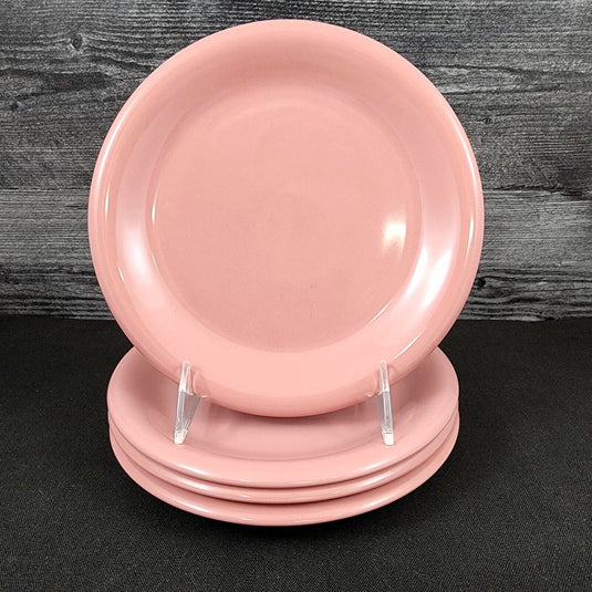 Pink Salad Plate Stoneware Round 8 inch Set of 4