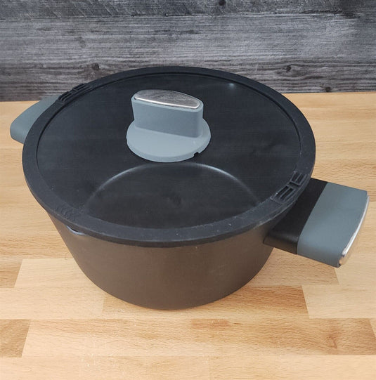 Dutch Oven With Nonstick Interior with Glass Lid And Handles Aluminum 4 Qt Black