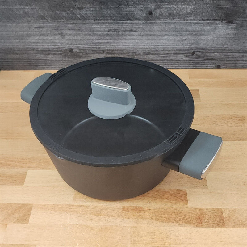 Load image into Gallery viewer, Dutch Oven With Nonstick Interior with Glass Lid And Handles Aluminum 4 Qt Black
