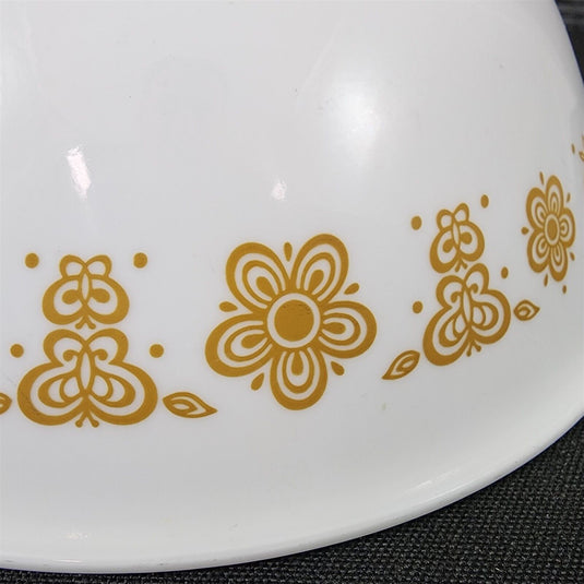 Corelle Corning Butterfly Gold Vegetable Bowl 8 1/2" 21cm Ceramic White