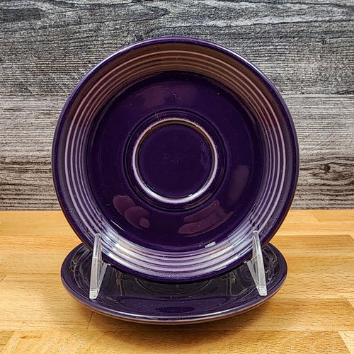 Fiesta Ware Homer Laughlin Saucer Plum Dinnerware Purple Ceramic Set of 2 Vtg