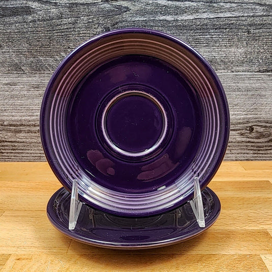 Fiesta Ware Homer Laughlin Saucer Plum Dinnerware Purple Ceramic Set of 2 Vtg