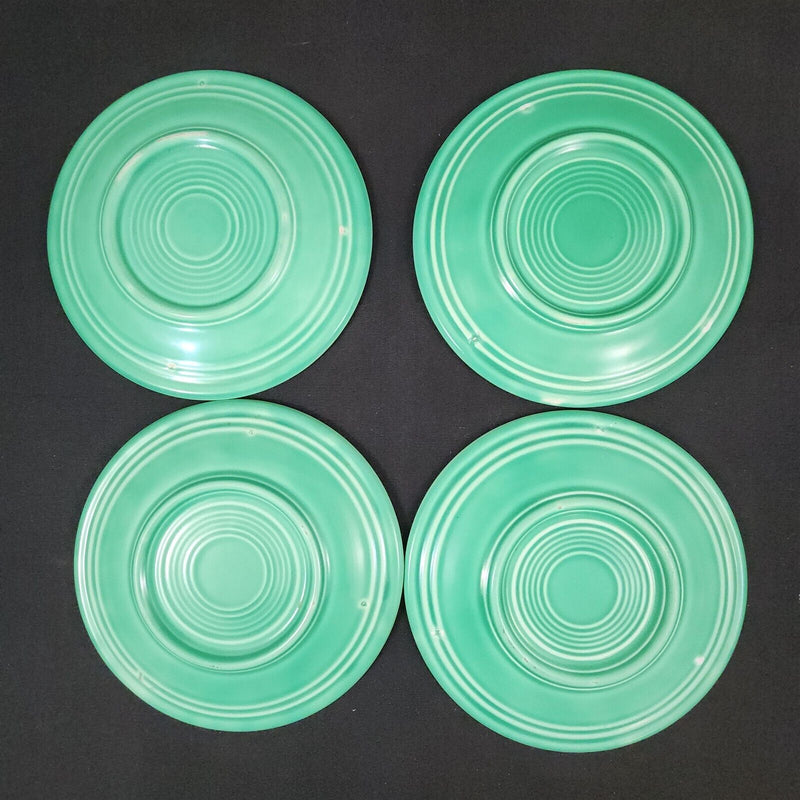 Load image into Gallery viewer, Fiesta Ware Homer Laughlin 4 Green Bread Butter Dessert Plate Set Ceramic Vtg
