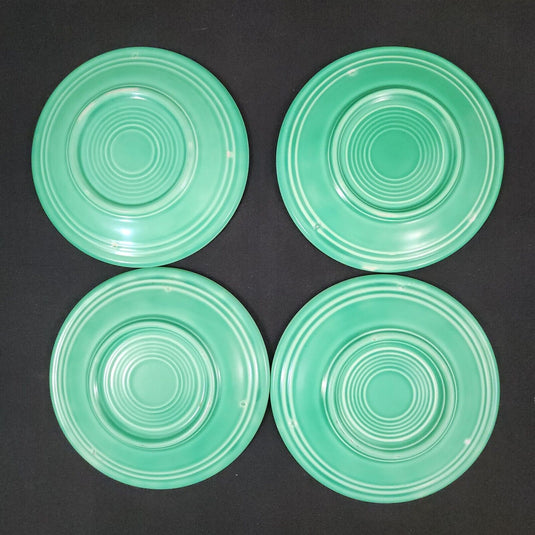 Fiesta Ware Homer Laughlin 4 Green Bread Butter Dessert Plate Set Ceramic Vtg
