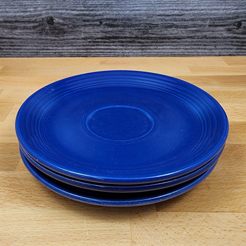 Fiesta Ware Homer Laughlin Saucer Fiesta-Twilight Blue Ceramic Vtg Set of 3