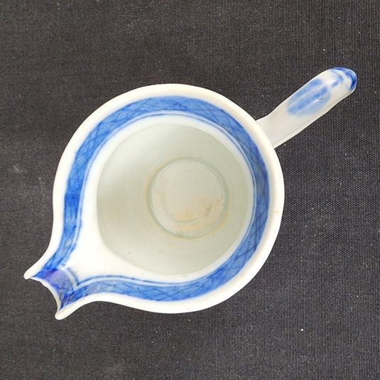 Snout-Nosed Creamer 3” By Canton Antique Chinese Export Blue White Porcelain