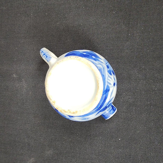 Snout-Nosed Creamer 3” By Canton Antique Chinese Export Blue White Porcelain