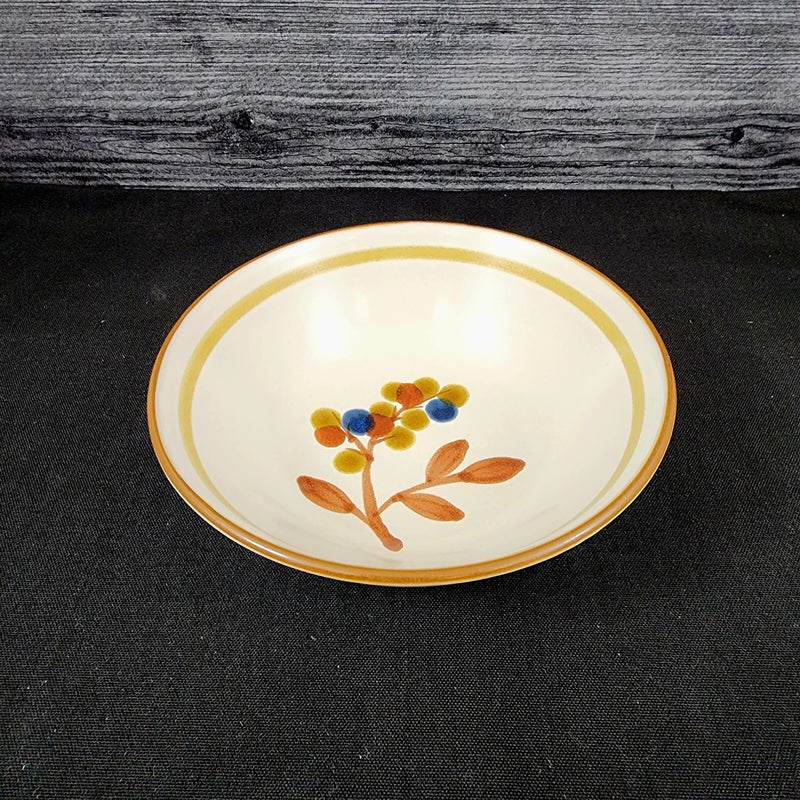 Load image into Gallery viewer, Noritake October Fest Set of 2 Soup Bowls Stoneware Brown Blue Yellow Floral
