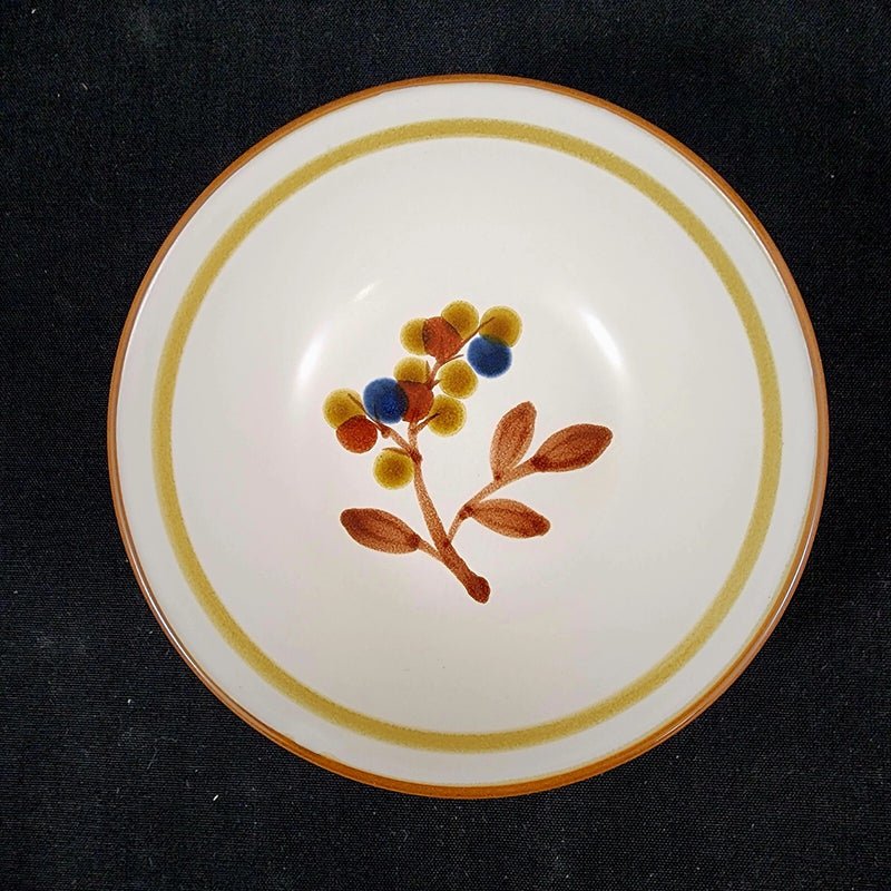 Load image into Gallery viewer, Noritake October Fest Set of 2 Soup Bowls Stoneware Brown Blue Yellow Floral
