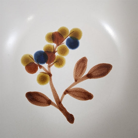 Noritake October Fest Set of 2 Soup Bowls Stoneware Brown Blue Yellow Floral